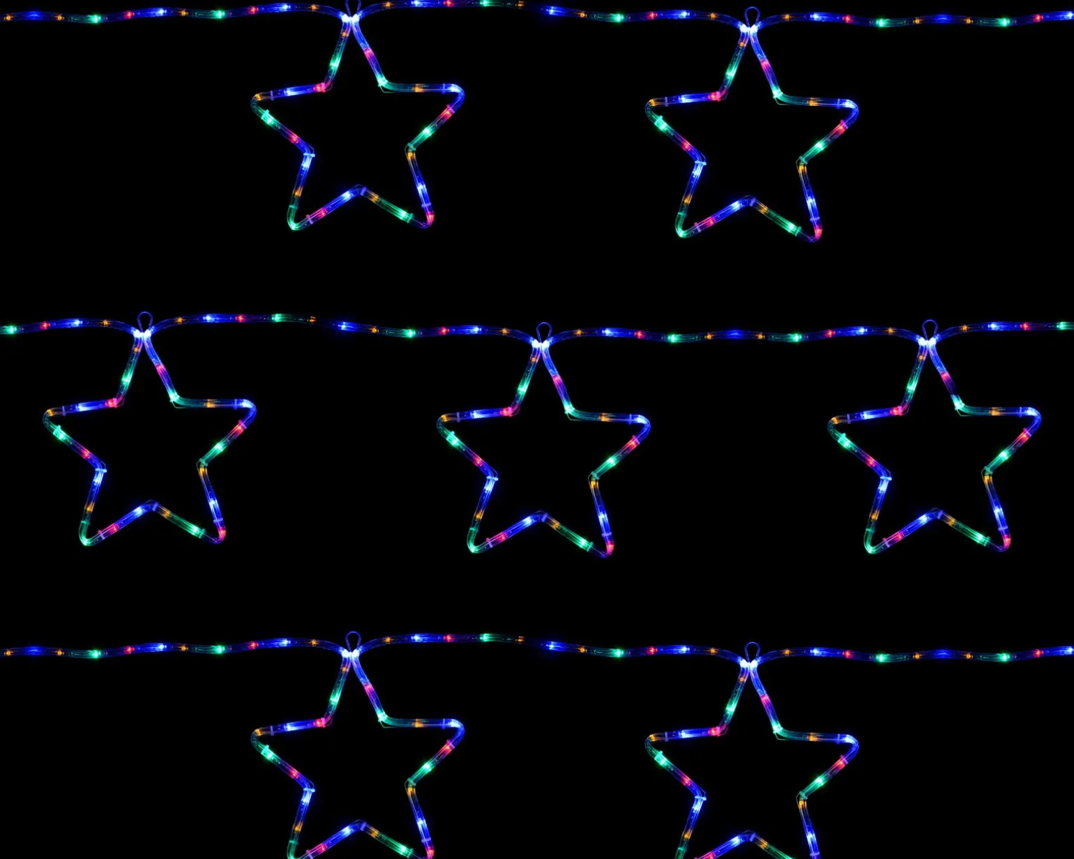 WeRChristmas 7-Star Motif Rope Light Silhouette, Multi-Colour, 300 Cm^ Festive Star, Snowflake & Sign Lights