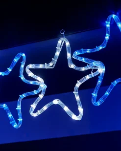 WeRChristmas 7-Star Motif Rope Light Silhouette, White/Blue, 119 Cm^ Festive Star, Snowflake & Sign Lights