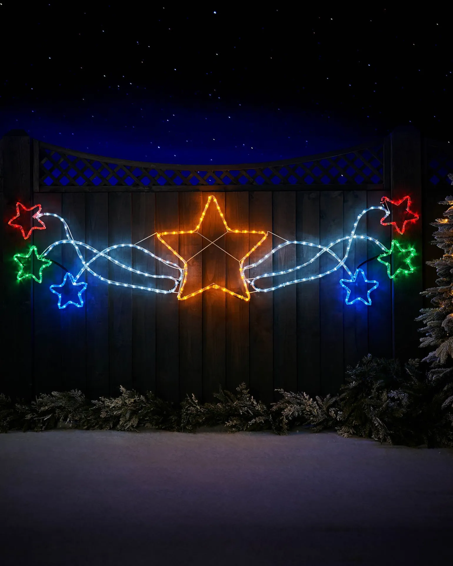 WeRChristmas Star Motif Rope Light Silhouette, 190 Cm^ Festive Star, Snowflake & Sign Lights