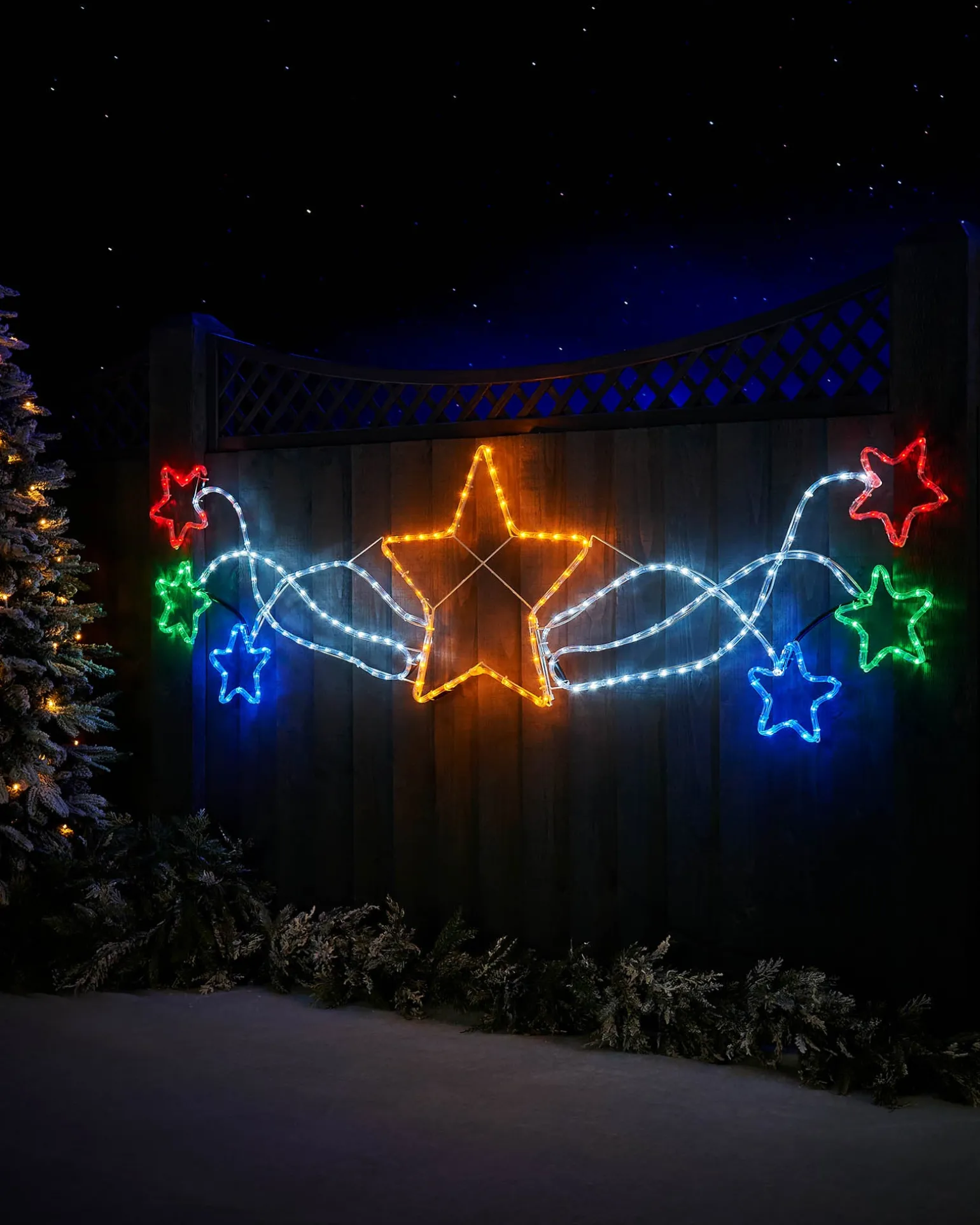 WeRChristmas Star Motif Rope Light Silhouette, 190 Cm^ Festive Star, Snowflake & Sign Lights