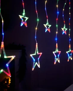 WeRChristmas Star Silhouette Curtain Light, 2.1 M^ Window Silhouettes|Curtain & Net Lights