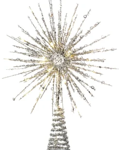 WeRChristmas Starburst Christmas Tree Topper, Silver, 32 Cm^ Tree Toppers