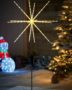 WeRChristmas Starburst Pathway Stake Light, Warm White, 98 Cm^ Festive Star, Snowflake & Sign Lights|Pathway Lights