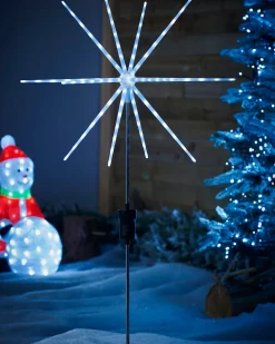 WeRChristmas Starburst Pathway Stake Light, Ice White, 98 Cm^ Festive Star, Snowflake & Sign Lights|Pathway Lights