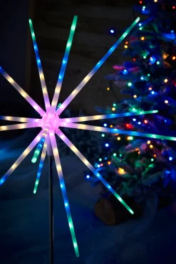 WeRChristmas Starburst Pathway Stake Light, Multi-Coloured, 98 Cm^ Festive Star, Snowflake & Sign Lights|Pathway Lights
