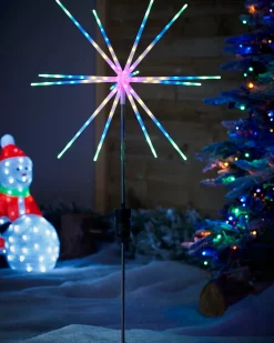 WeRChristmas Starburst Pathway Stake Light, Multi-Coloured, 98 Cm^ Festive Star, Snowflake & Sign Lights|Pathway Lights