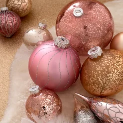 WeRChristmas Sweet Harmony Glass Baubles, 3 Pack, 10 Cm^ Glass Baubles