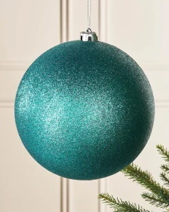 WeRChristmas Teal Large Glitter Shatterproof Bauble, 20 Cm^ Oversized Baubles|Shatterproof Baubles