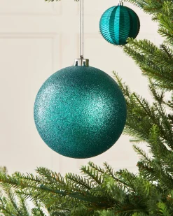 WeRChristmas Teal Large Glitter Shatterproof Bauble, 15 Cm^ Oversized Baubles|Shatterproof Baubles