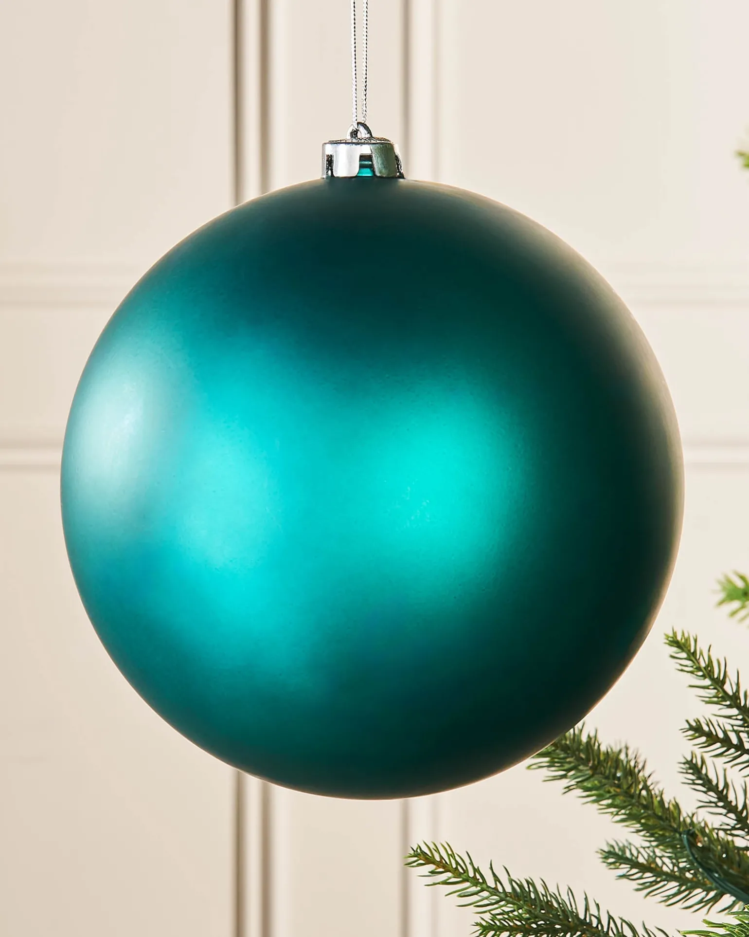 WeRChristmas Teal Large Matt Shatterproof Bauble, 20 Cm^ Oversized Baubles|Shatterproof Baubles