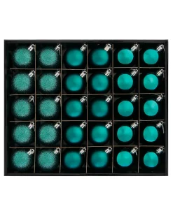 WeRChristmas Teal Shatterproof Bauble, 50 Pack^ Shatterproof Baubles