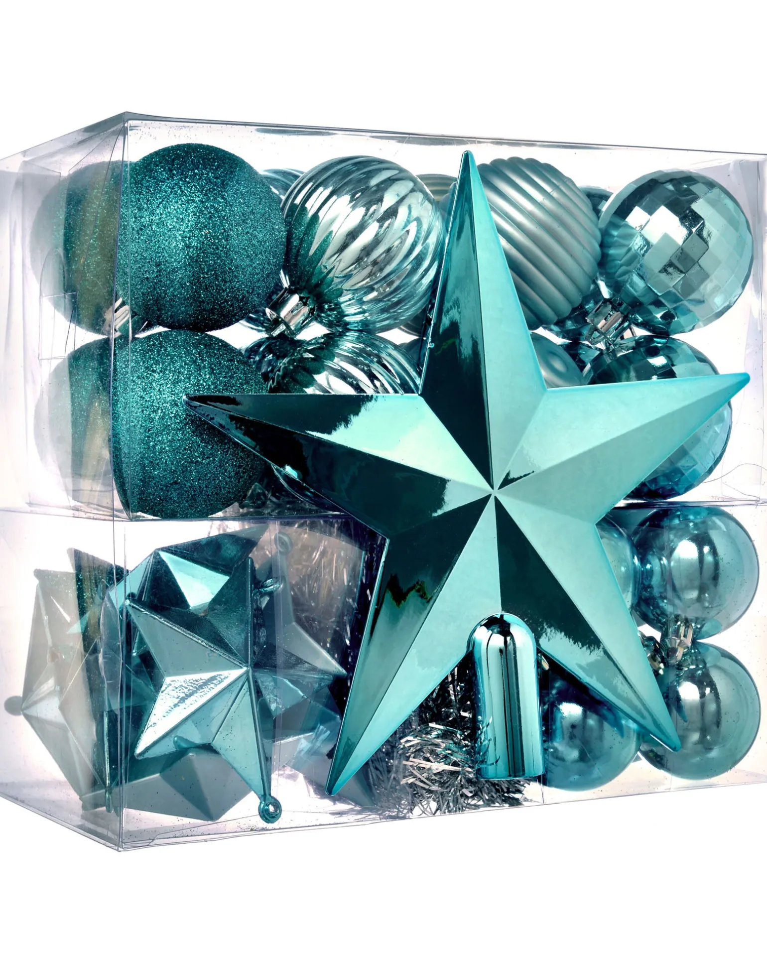 WeRChristmas Teal Shatterproof Baubles Set, 42 Pack^ Shatterproof Baubles