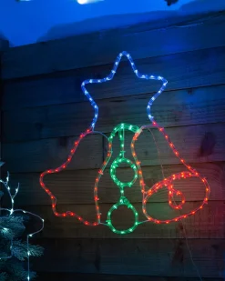 WeRChristmas Twin Bells Rope Light Silhouette, 48 Cm^ Festive Star, Snowflake & Sign Lights
