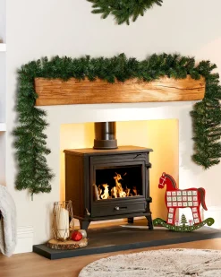 WeRChristmas Victorian Pine Garland, 9 Ft^ Plain Garlands