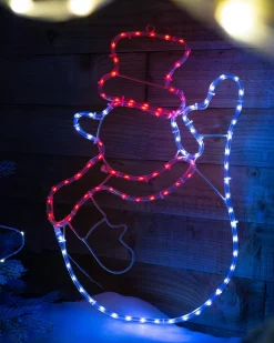 WeRChristmas Waving Snowman Rope Light Silhouette, 51 Cm^ Christmas Characters