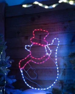 WeRChristmas Waving Snowman Rope Light Silhouette, 51 Cm^ Christmas Characters