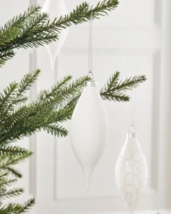 WeRChristmas White Glass Baubles, 5 Pack, 15 Cm^ Glass Baubles
