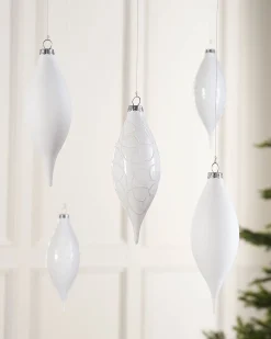 WeRChristmas White Glass Baubles, 5 Pack, 15 Cm^ Glass Baubles