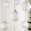 WeRChristmas White Glass Baubles, 6 Pack, 10 Cm^ Glass Baubles