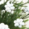 WeRChristmas White Glass Berry Cluster Baubles, 10 Pack^ Glass Baubles