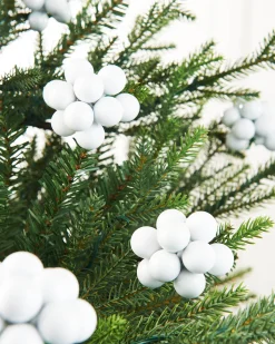 WeRChristmas White Glass Berry Cluster Baubles, 10 Pack^ Glass Baubles