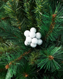 WeRChristmas White Glass Berry Cluster Baubles, 10 Pack^ Glass Baubles