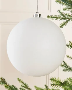 WeRChristmas White Large Glitter Shatterproof Bauble, 20 Cm^ Oversized Baubles|Shatterproof Baubles