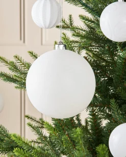 WeRChristmas White Large Glitter Shatterproof Bauble, 15 Cm^ Oversized Baubles|Shatterproof Baubles