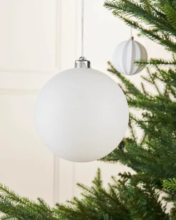 WeRChristmas White Large Glitter Shatterproof Bauble, 15 Cm^ Oversized Baubles|Shatterproof Baubles