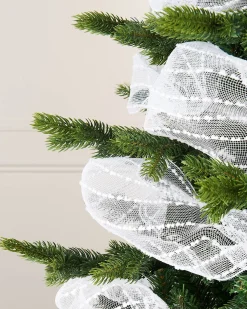 WeRChristmas White Mesh With White Dacron Lines, 9 M^ Deco Mesh