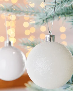WeRChristmas White Shatterproof Baubles, 42 Pack, 6 Cm^ Shatterproof Baubles