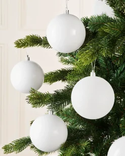 WeRChristmas White Shatterproof Baubles, 9 Pack, 10 Cm^ Oversized Baubles|Shatterproof Baubles
