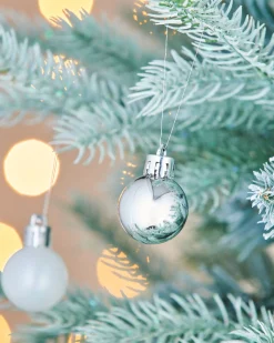 WeRChristmas White/Silver Shatterproof Baubles, 36 Pack, 3 Cm^ Shatterproof Baubles