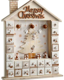 WeRChristmas Wooden House Advent Calendar Christmas Decoration, 37cm, Beige^ Novelty|Table Decorations